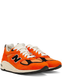 New Balance Orange Made In Usa 990v2 Sneakers