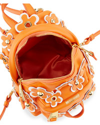 Moschino Flower Applique Small Backpack Orange