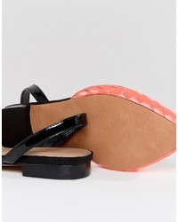 Asos Liar Wide Fit Pointed Ballet Flats