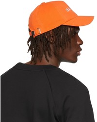 Balmain Orange Cotton Logo Cap