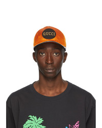 Gucci Orange Off The Grid Gg Supreme Baseball Cap