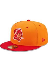 New Era Orangered Tampa Bay Buccaneers Flipside 59fifty Fitted Hat