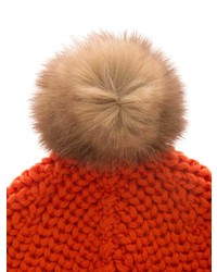 Woolrich John Rich Bros Serenity Fur Pompom Wool Knit Beanie