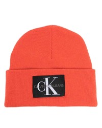 Calvin Klein Jeans Logo Patch Ribbed Knit Beanie