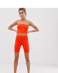 Bershka X Pantone Legging Shorts In Neon Orange