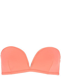 River Island Orange Deep V Balconette Bikini Top