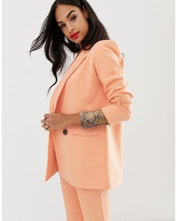 ASOS DESIGN Cantaloupe Suit Blazer With Contrast Buttons