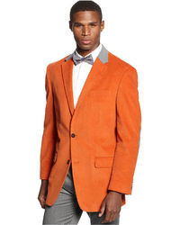 Sean John Jacket Solid Corduroy With Elbow Patches Sportcoat