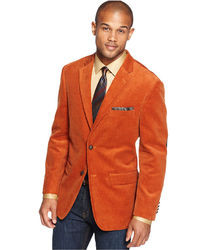 Tasso Elba Jacket Solid Corduroy With Elbow Patches Sportcoat