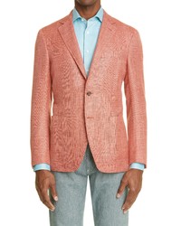 Canali Kei Unlined Wool Blend Sport Coat In Light Red At Nordstrom