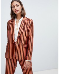 Maison Scotch Shiny Striped Suit Blazer