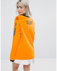Asos Petite Petite Top With Long Sleeve And Branding Badges