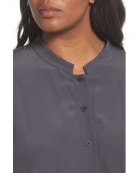 Eileen Fisher Plus Size Mandarin Collar Boxy Top