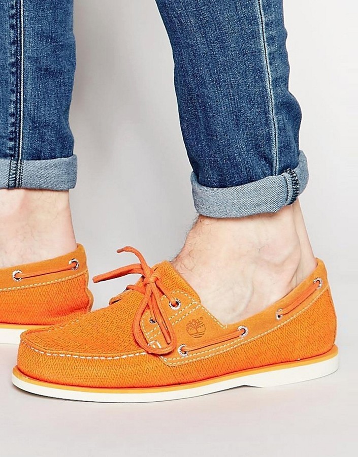 timberland orange shoes