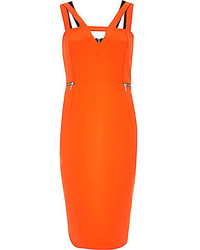 River Island Orange Bodycon Pencil Dress