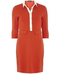Orange Placket Bodycon Dress