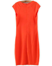 Orange Sleeveless Slim Bodycon Dress