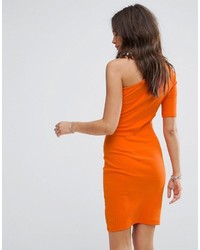 New Look Ribbed One Shoulder Body Conscious Dress