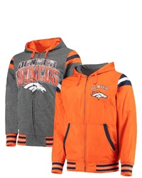 G-III SPORTS BY CARL BANKS Orangecharcoal Denver Broncos Fast Pace Reversible Full Zip Jacket At Nordstrom