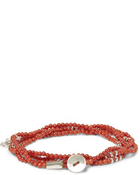 Isaia Coral And Silver Wrap Around Bracelet