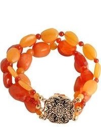 FINE JEWELRY Art Smith By Barse Orange Gemstone Stretch Bracelet