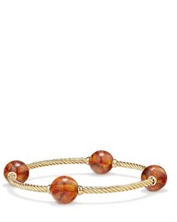 David Yurman Mustique Four Station Bangle Bracelet With Amber In 18k Yellow Gold