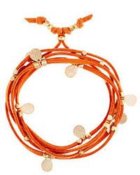 Orange Leather Wrap Bracelet