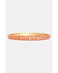 Sequin Small Hinged Bangle Bracelet Orange Clear Gold