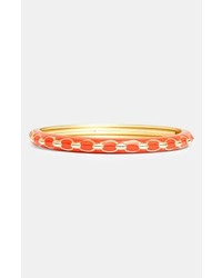 Sequin Small Hinged Bangle Bracelet Orange Gold