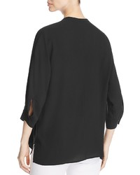 Eileen Fisher Mandarin Collar Silk Shirt