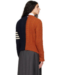 Thom Browne Orange 4 Bar Sweater
