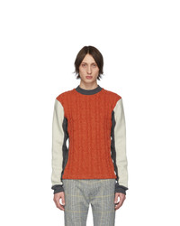 Daniel W. Fletcher Orange Led Cable Sweater