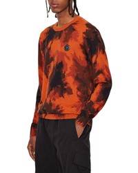 Orange Camouflage Crew-neck Sweater
