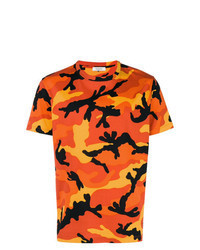 Orange Camouflage Crew-neck T-shirt