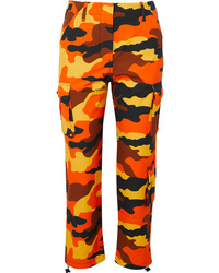 Orange Camouflage Dress Pants