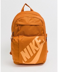 Nike Eletal Logo Backpack In Orange