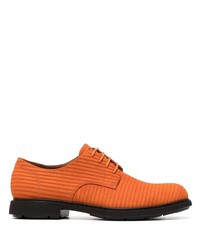 Orange Canvas Derby Shoes