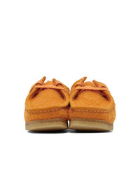 Aimé Leon Dore Orange Clarks Original Edition Wool Wallabee Boots