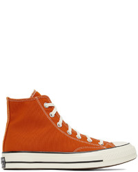 Converse Orange Chuck 70 Hi Sneakers