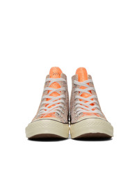 JW Anderson Orange Converse Edition Glitter Chuck 70 High Sneakers