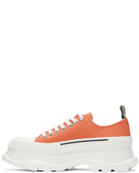 Alexander McQueen Orange Tread Slick Low Sneakers