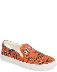 Orange Canvas Slip-on Sneakers