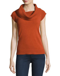 Theory Aflina Cowl Neck Cashmere Sweater Orange