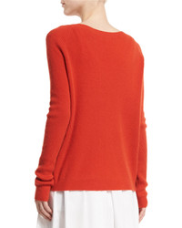 Vince Ribbed Raglan Cashmere Sweater Orange