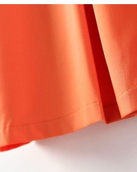 ChicNova Orange Slim Fit Central Pleating Casual Dresses