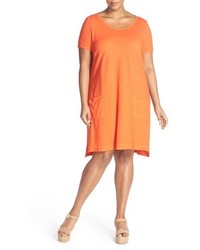 Eileen Fisher Hemp Organic Cotton Scoop Neck T Shirt Dress