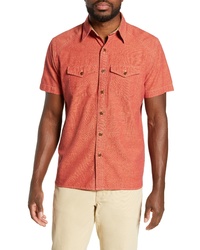 Orange Chambray Short Sleeve Shirt