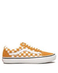 Orange Check Canvas Low Top Sneakers