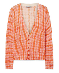 Orange Check Cardigan