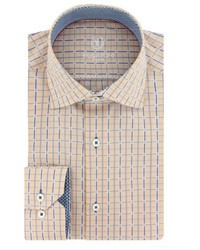 Bugatchi Trim Fit Grid Check Dress Shirt